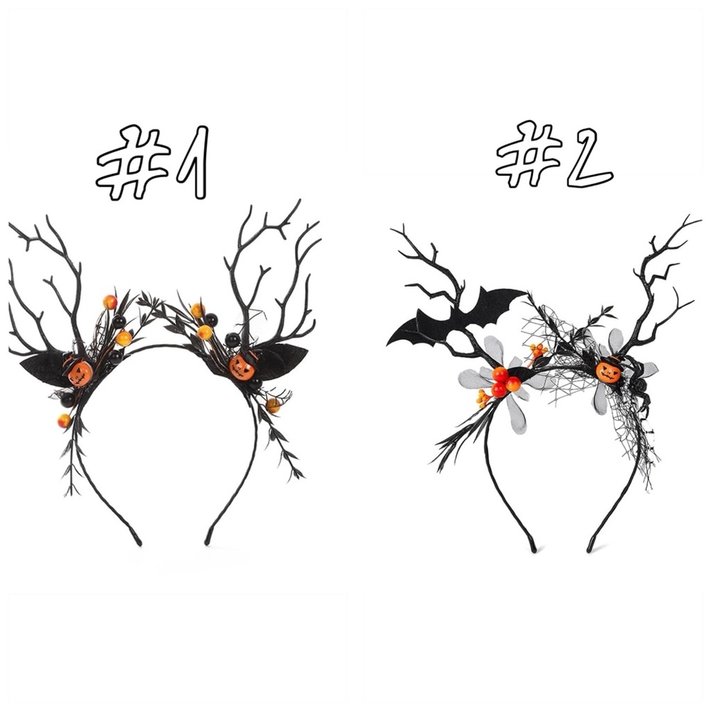 Halloween Antler Headband with Pumpkins